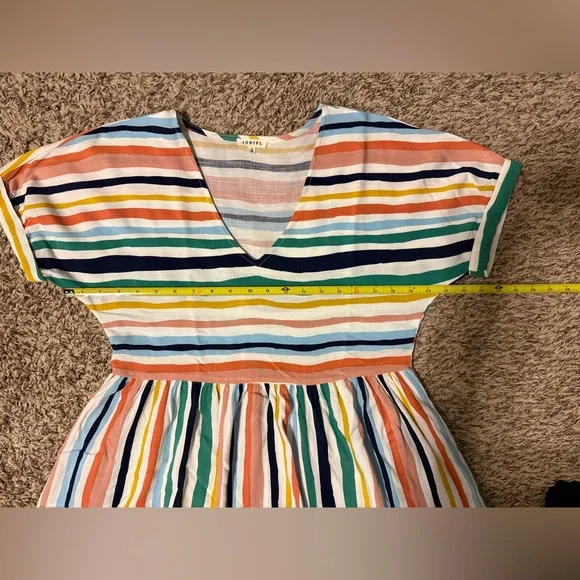 JODIFL Multicolor Striped V-Neck Dress - Picture 11 of 16